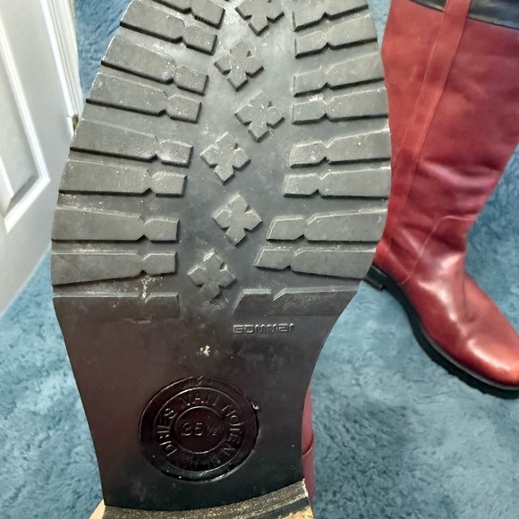 Women’s Dries Van Noten Red And Black Riding Boots Size 5.5 Luxury Leather - Picture 7 of 13